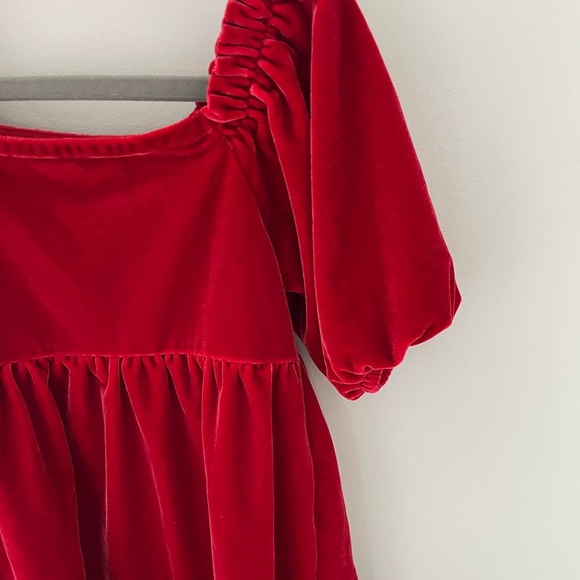 J. Crew Factory Girls Red Velvet Dress - Picture 5 of 5